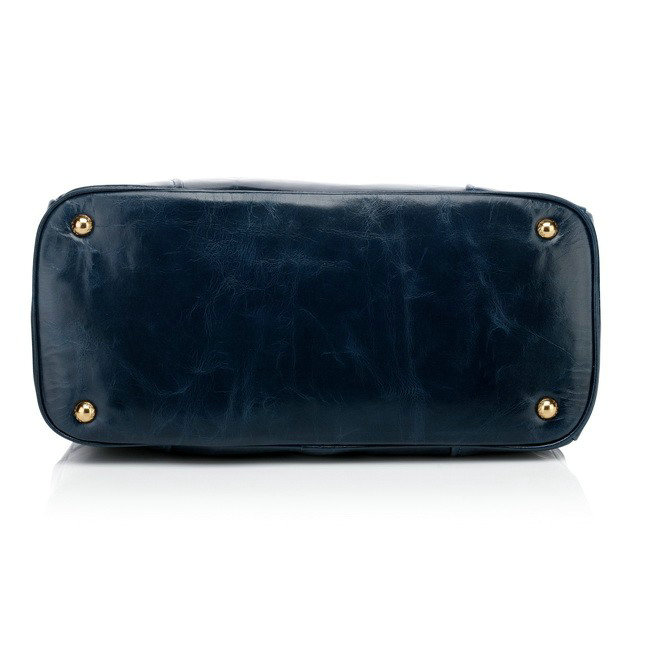 2014 Prada bright Leather Tote Bag for sale BN2533 darkblue - Click Image to Close